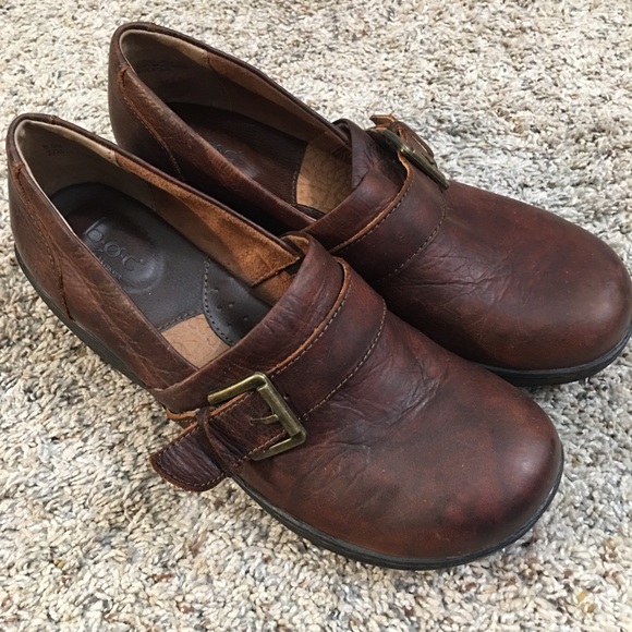 b.o.c. Brown Leather Wedge Shoes